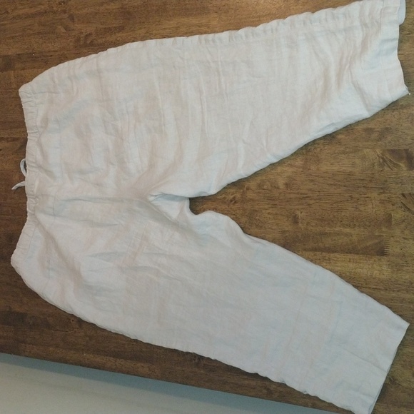 Pure Jill 100% Linen Pants in Sandbar Elastic Waist Pull On Cropped Pants XL - Picture 6 of 6